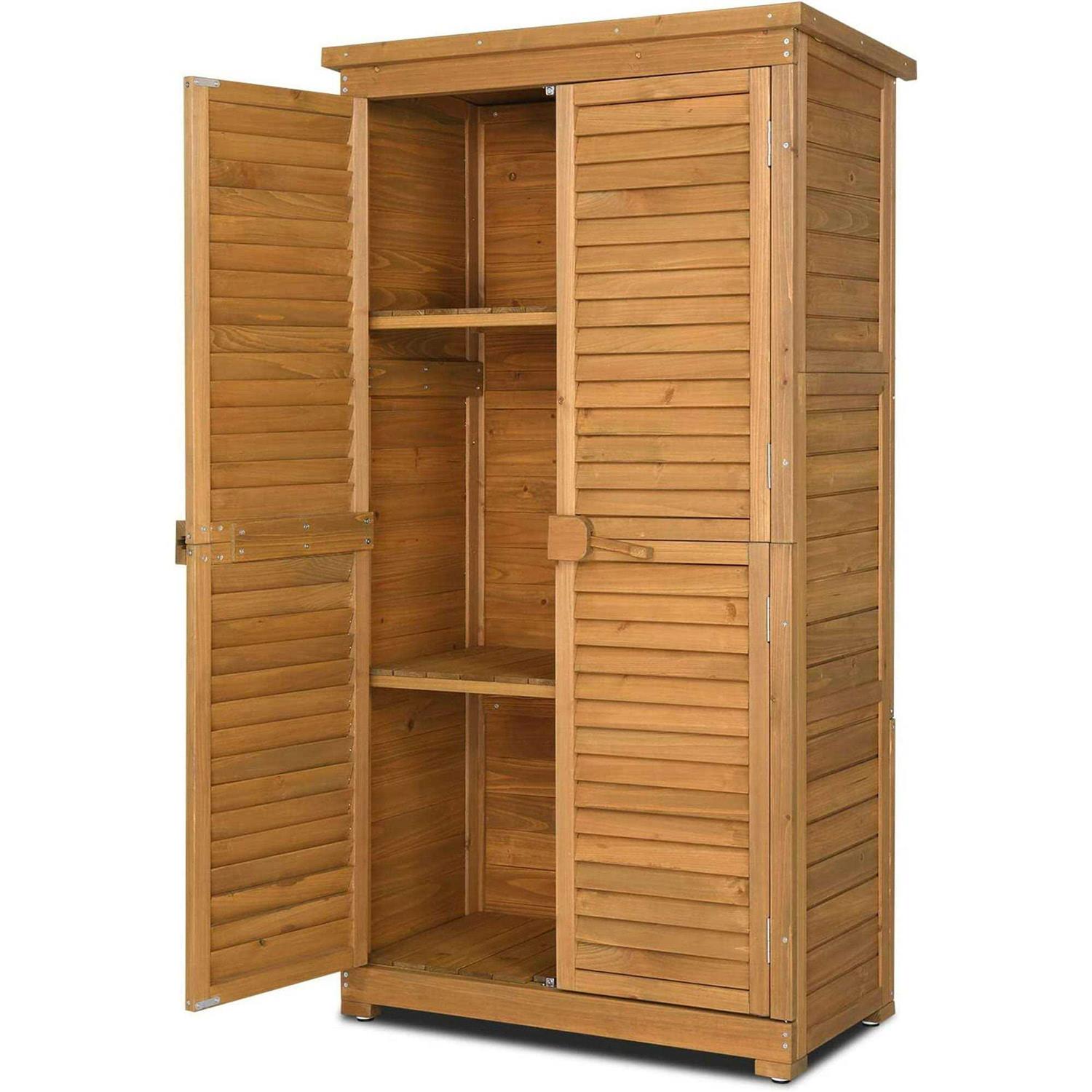 Lofka Outdoor Storage Cabinet Garden Shed w/ Asphalt Roof