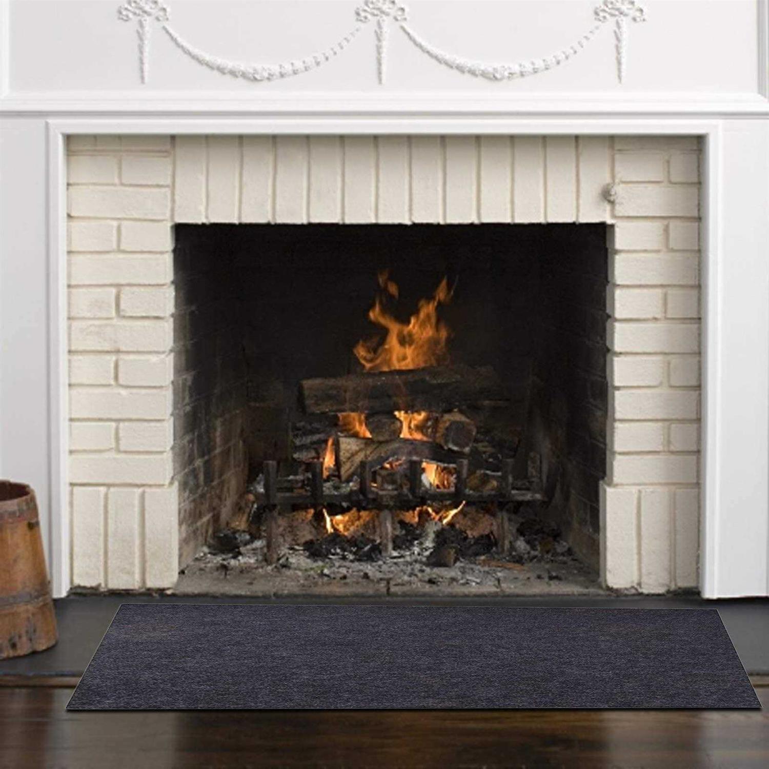 Besimple Fireproof Fireplace Hearth Rug Non Slip Protection Mat Flame Resistant Pad Protection
