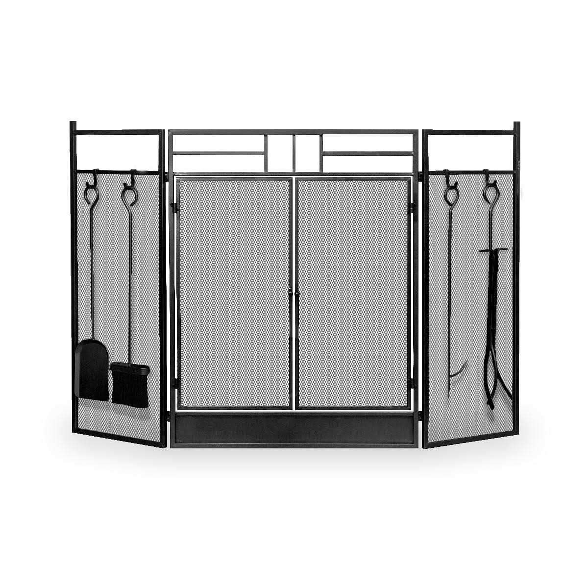 Barton 3-Panel Fireplace Screen Doors 4-Pieces Fireplace