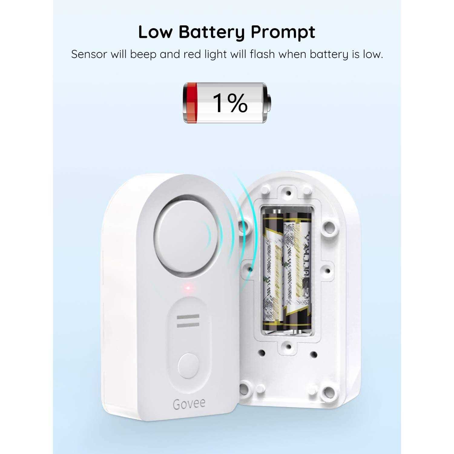 Govee Water Detectors 100dB Adjustable Audio Alarm Sensor, Sensitive Leak and Drip Alert