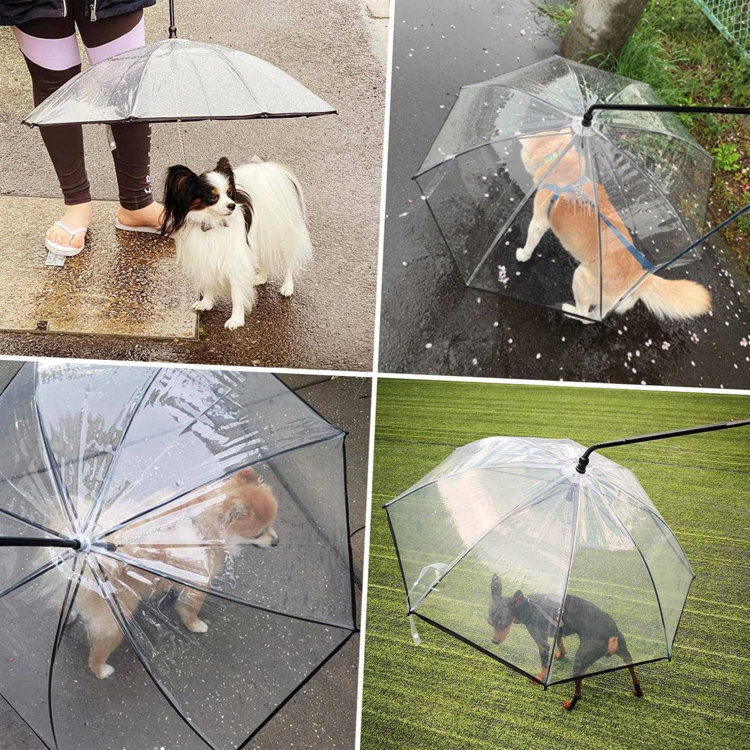 petpetssmart Dog Umbrella for Small Dogs Pet Umbrella with Chain Leash Doggie Rain Snow Day Walking Umbralla