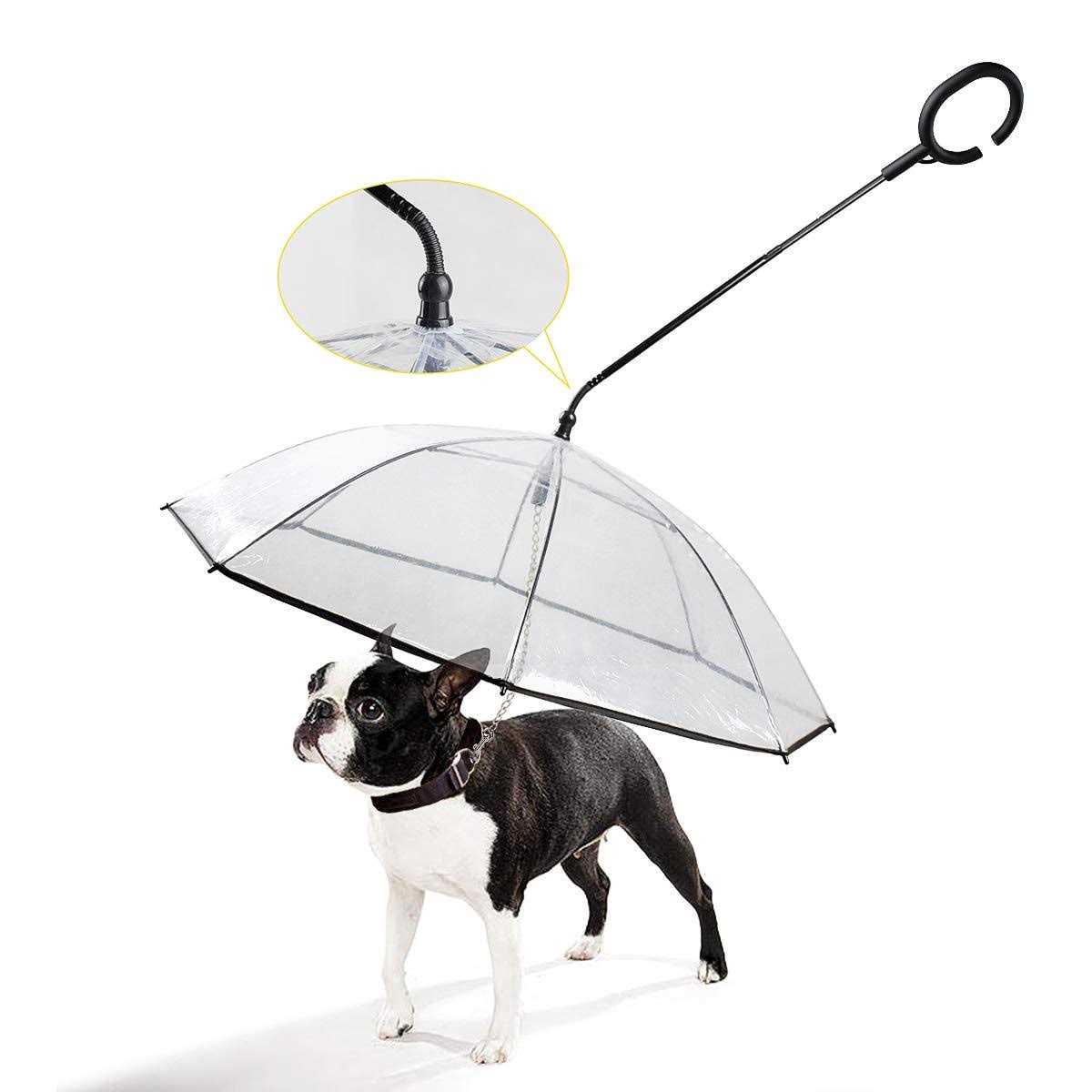 petpetssmart Dog Umbrella for Small Dogs Pet Umbrella with Chain Leash Doggie Rain Snow Day Walking Umbralla