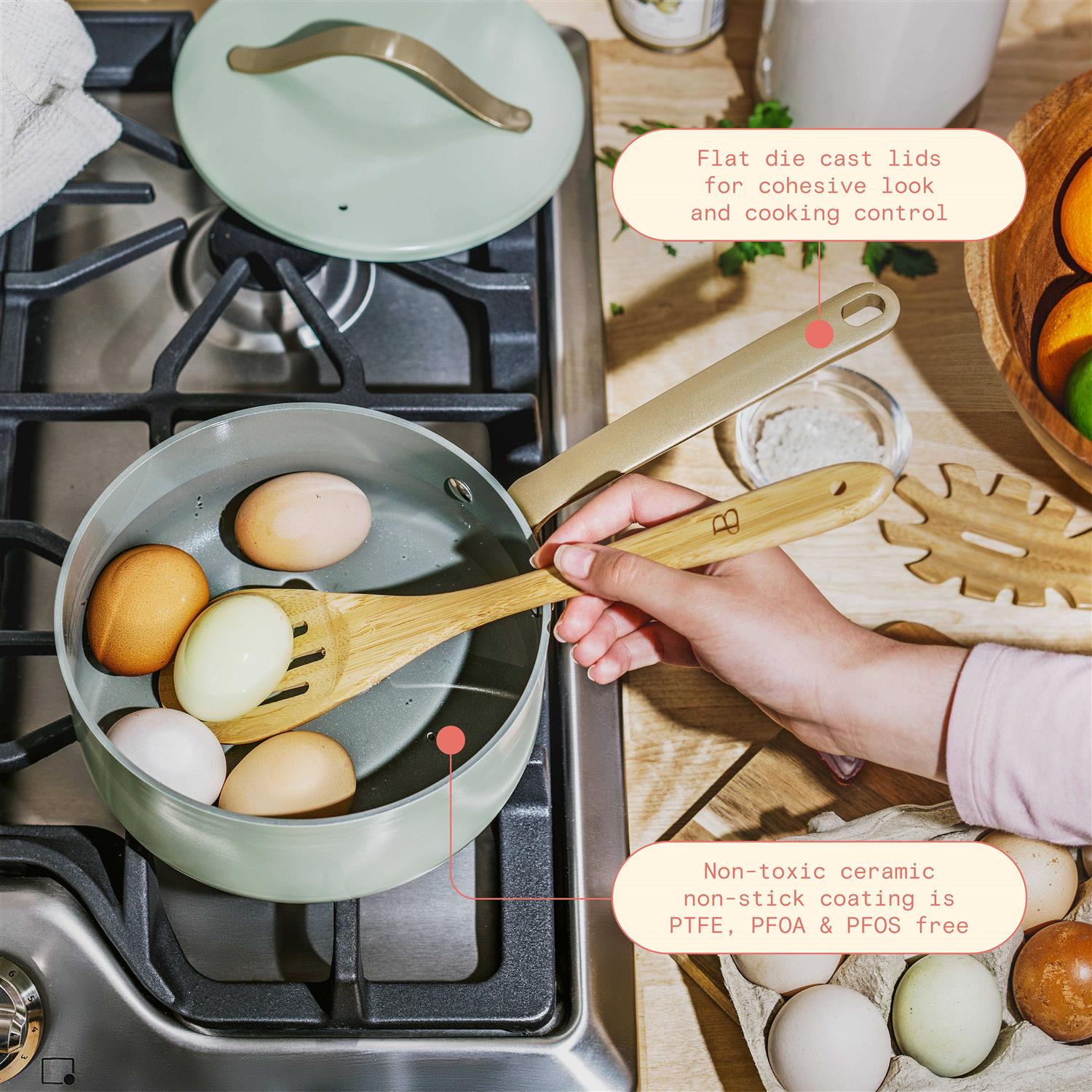 Beautiful 12pc Ceramic Non-Stick Cookware Set