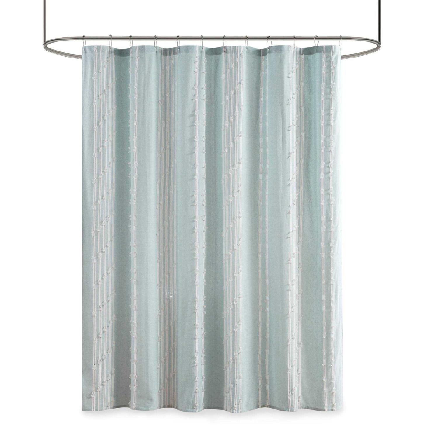 INK+IVY Kara Cotton Jacquard Shower Curtain