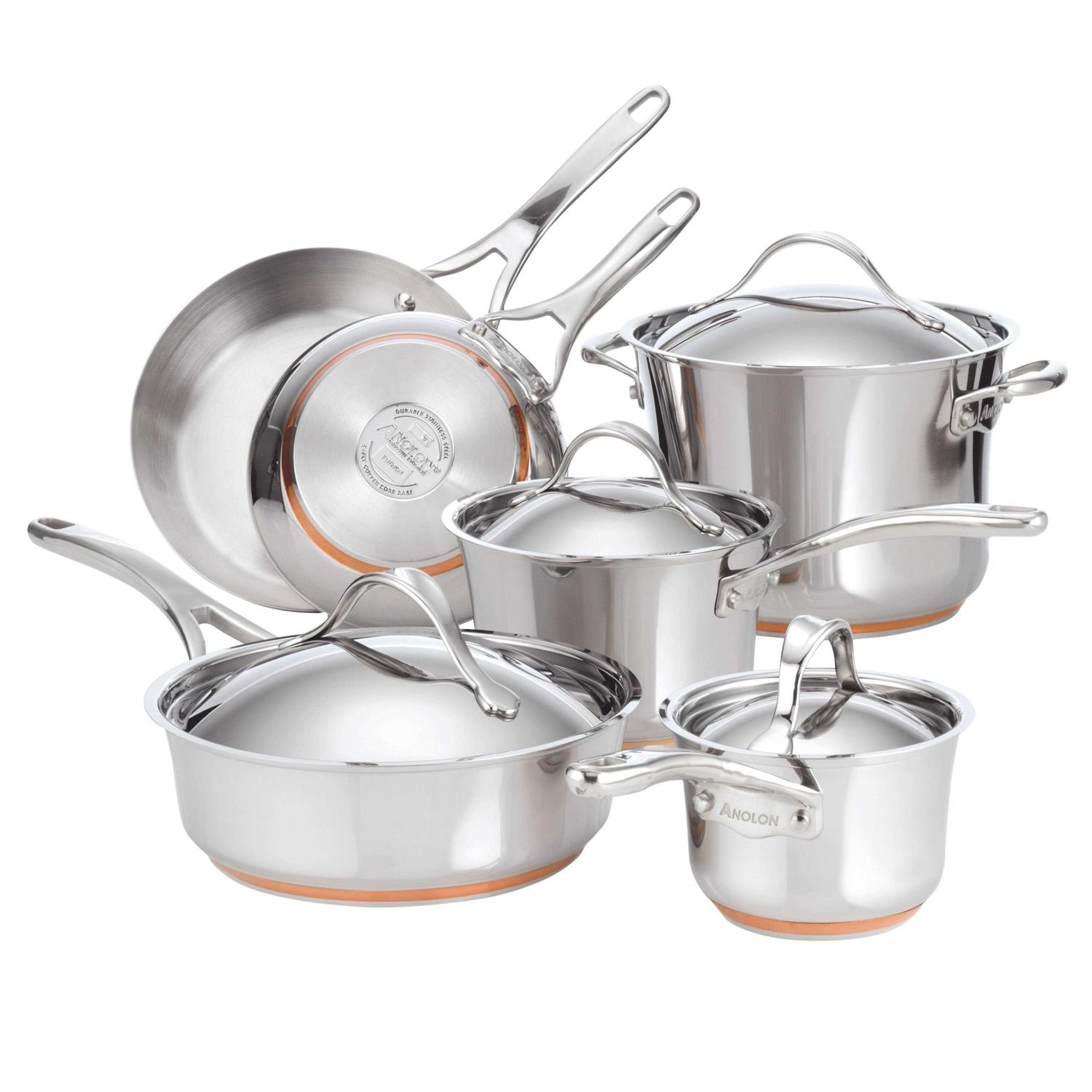 Anolon Nouvelle Copper Stainless Steel Cookware Set