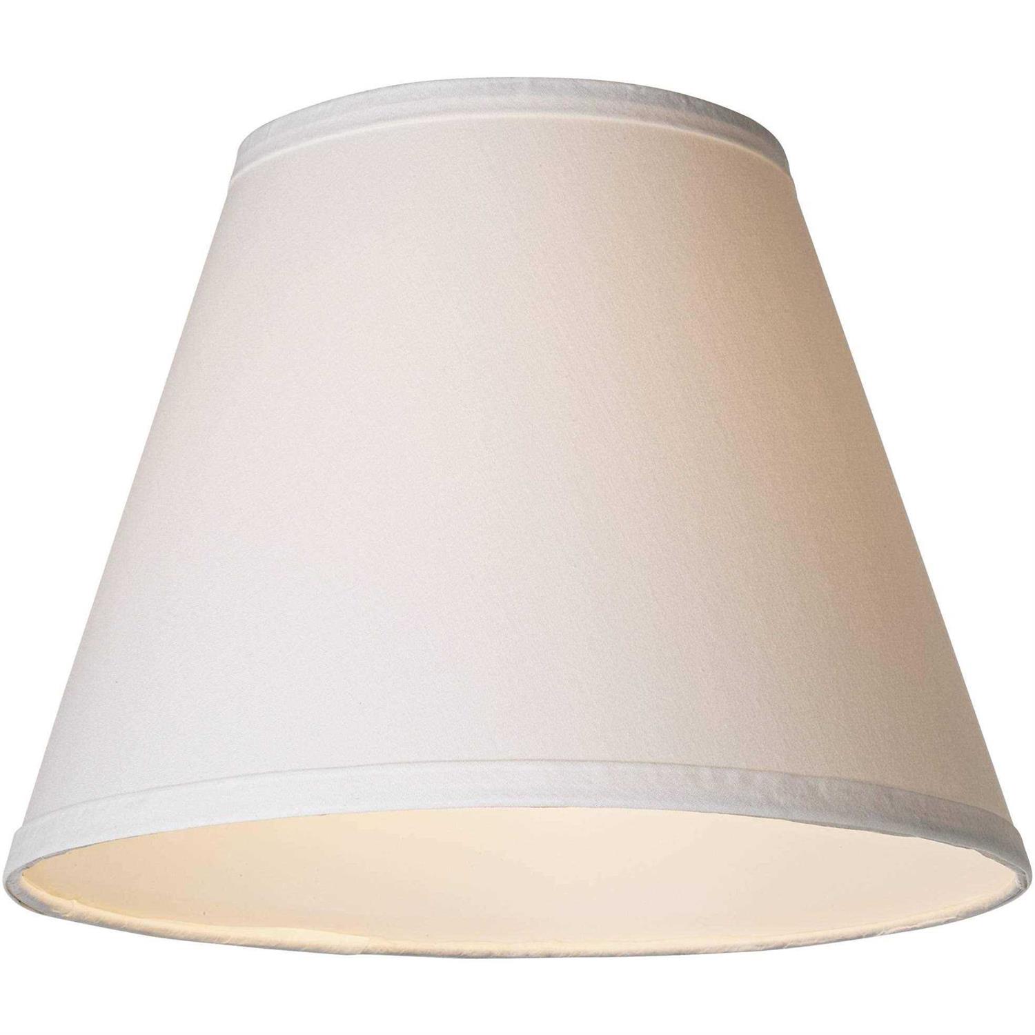 Springcrest Set of 2 Empire Lamp Shades Off-White Small 6 Top x 11 Bottom x 8.5 Slant Spider Replacement Harp and Finial Fitting 978G3