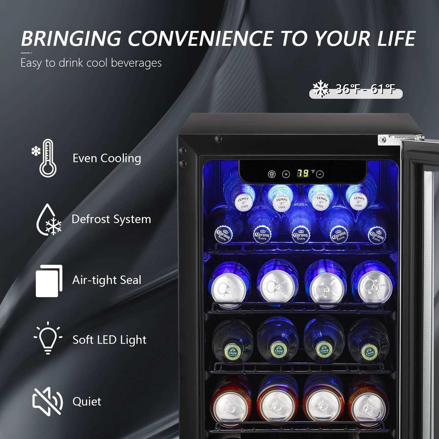 AntarcticStar 15 Inch Mini Fridge Beverage Digital Temperature Control