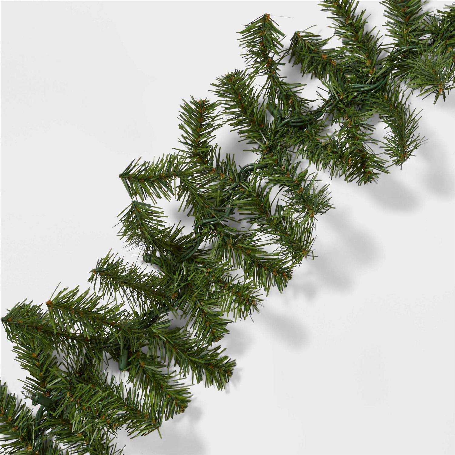 Wondershop Pre-Lit Artificial Pine Bough Christmas Garland Green with Clear Lights