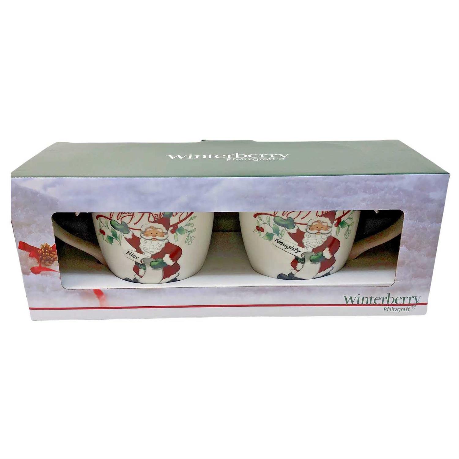Pfaltzgraff Pfaltzgraff Winterberry Naughty and Nice Mugs