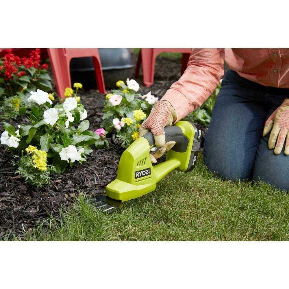 RYOBI ONE+ 18-Volt Lithium-Ion Cordless Battery Grass Shear and Shrubber Trimmer