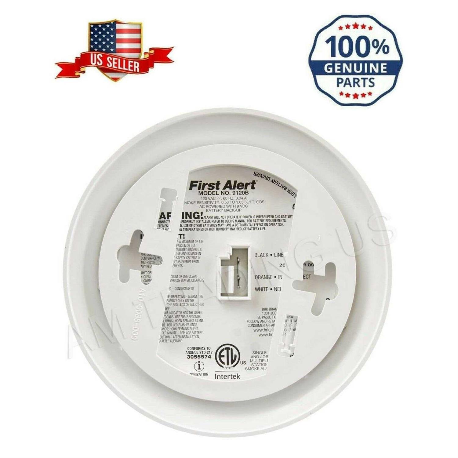 First Alert Smoke Alarm Hardwired Battery Backup 9120LBL
