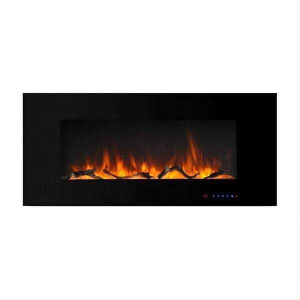 Clihome Flame 42 in. Wall-Mounted Thermostat Electric Fireplace with Timer Control