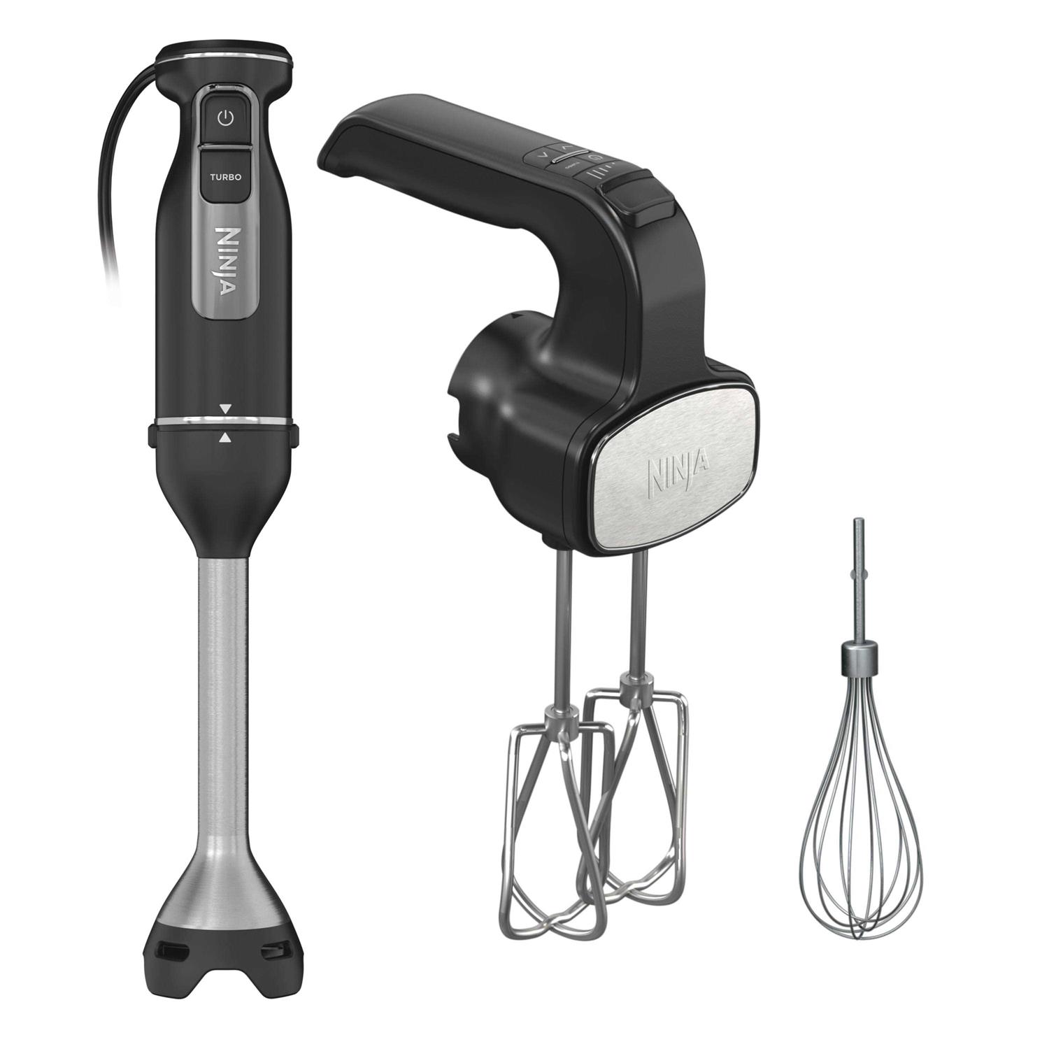 Ninja Foodi Power Mixer System, Black Immersion Blender and Hand-Mixer Combo