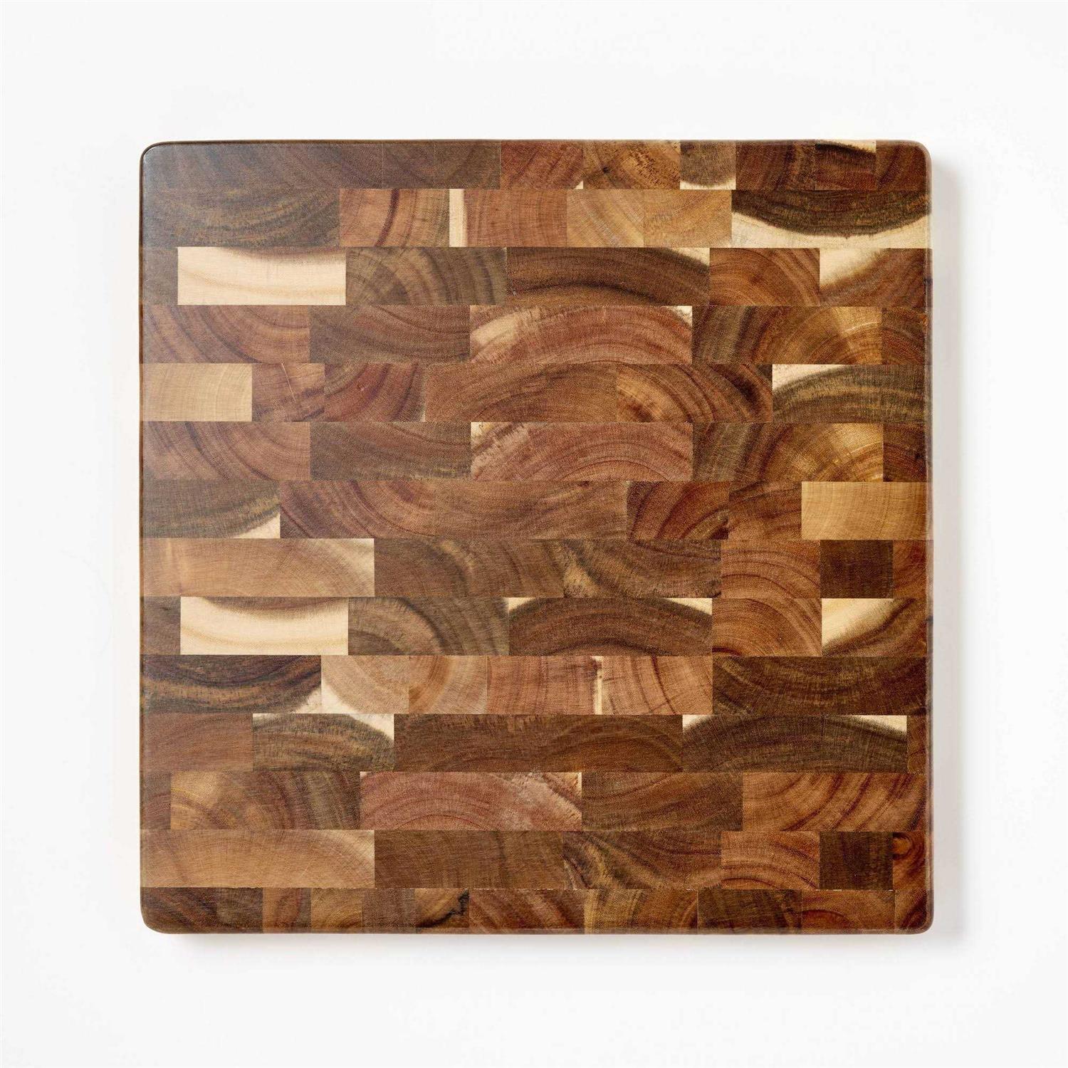 Figmint 14×14 End Grain Acacia Wood Cutting Board Natural