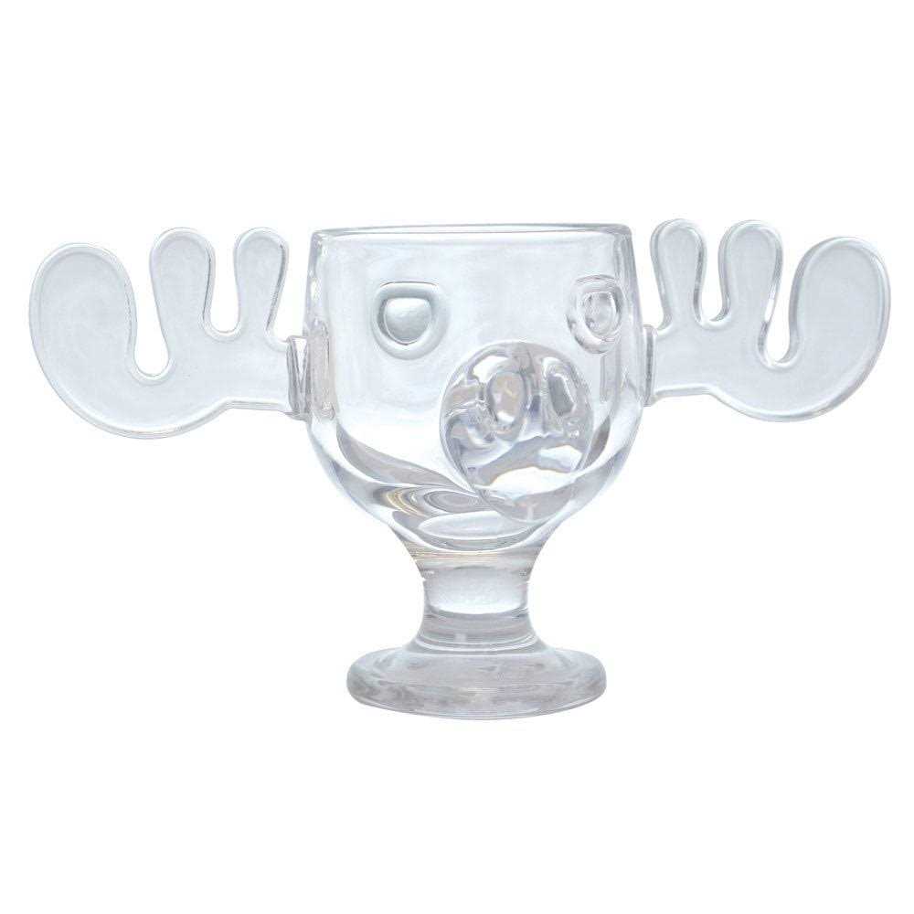 NREOY Glass 8oz Christmas Moose Mug Goblet