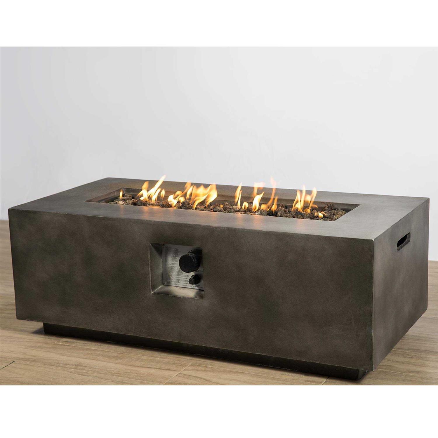 Living Source International Concrete Propane Fire Pit Table