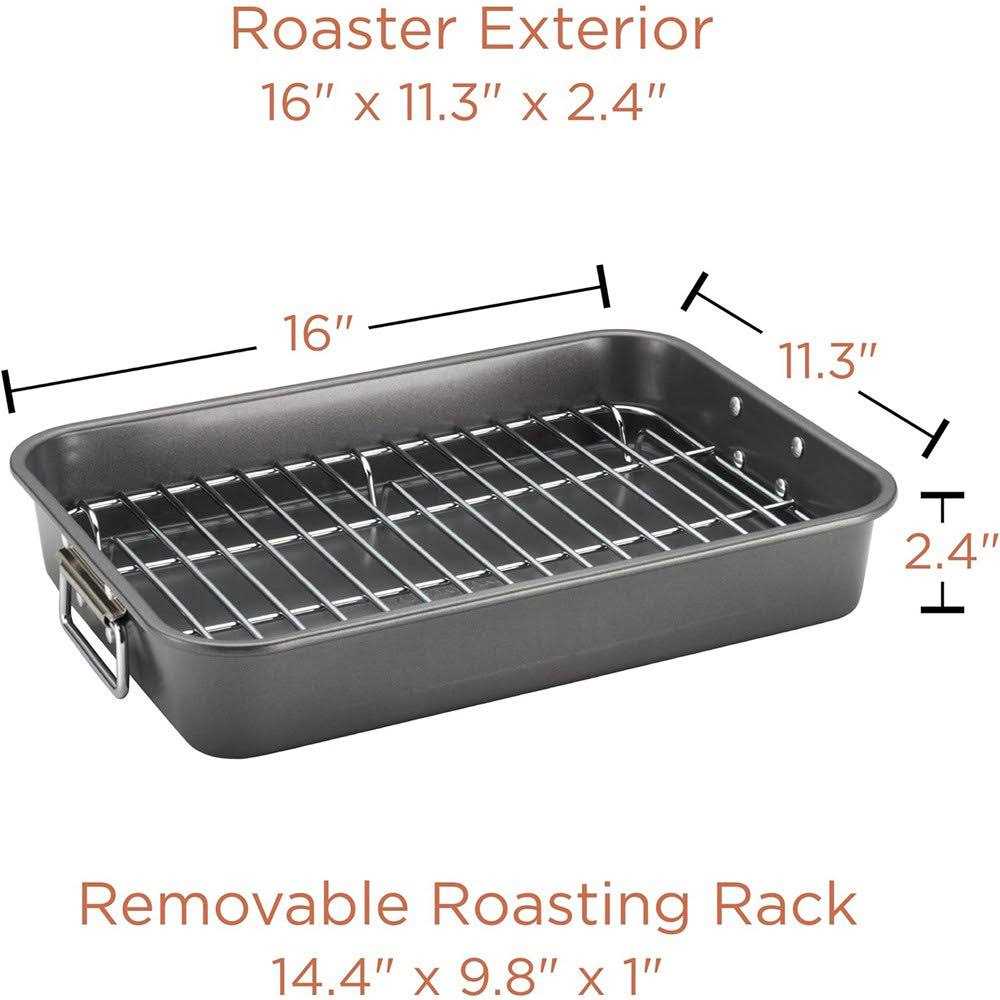Farberware Bakeware Nonstick Roaster with Flat Rack
