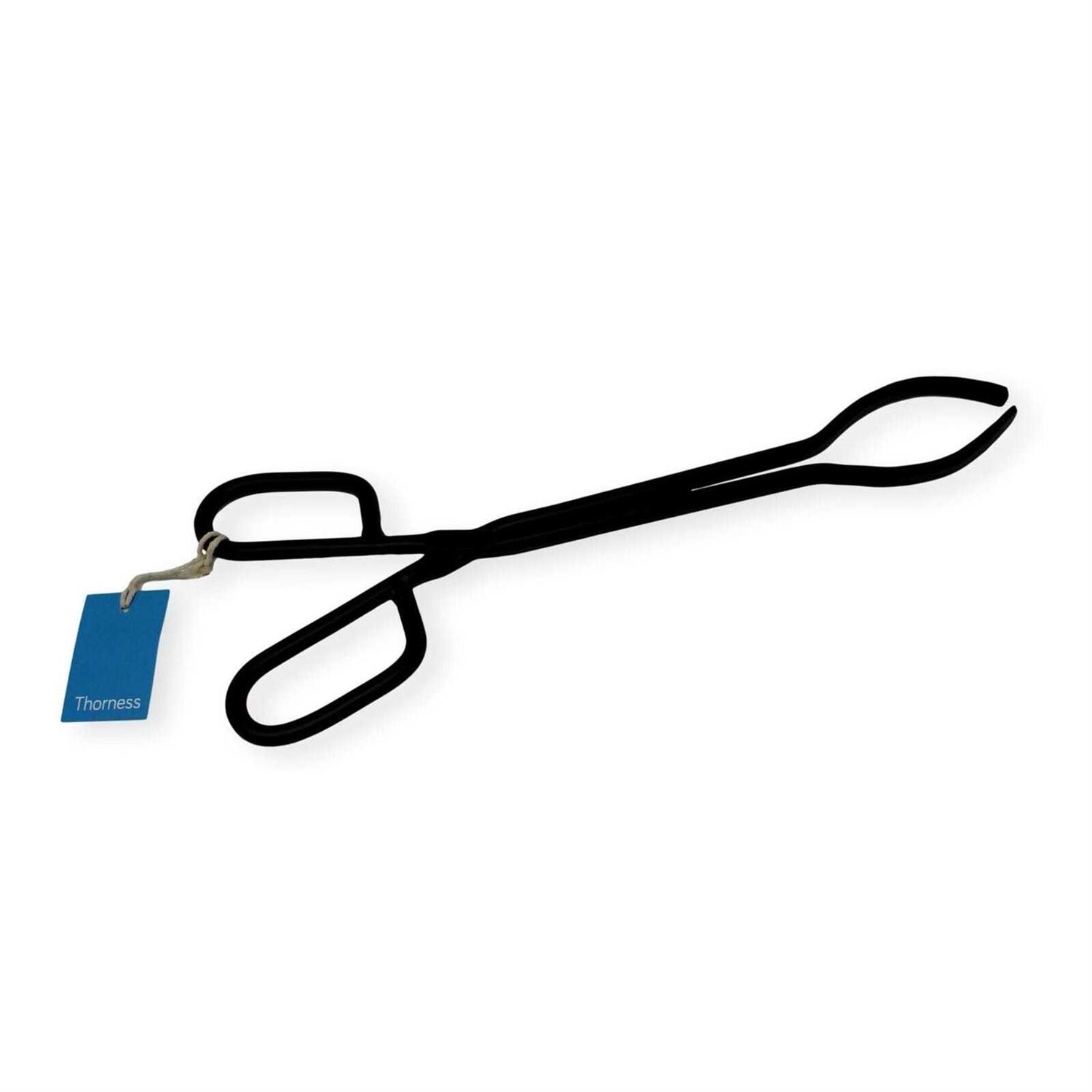 Black Heavy Duty Cast Iron Fire Place Log Tongs for Indoor Fire/Fire Pits Accessories/Tongs for Outdoor Stove/Long Logs Tweezers/Firewood Tongs