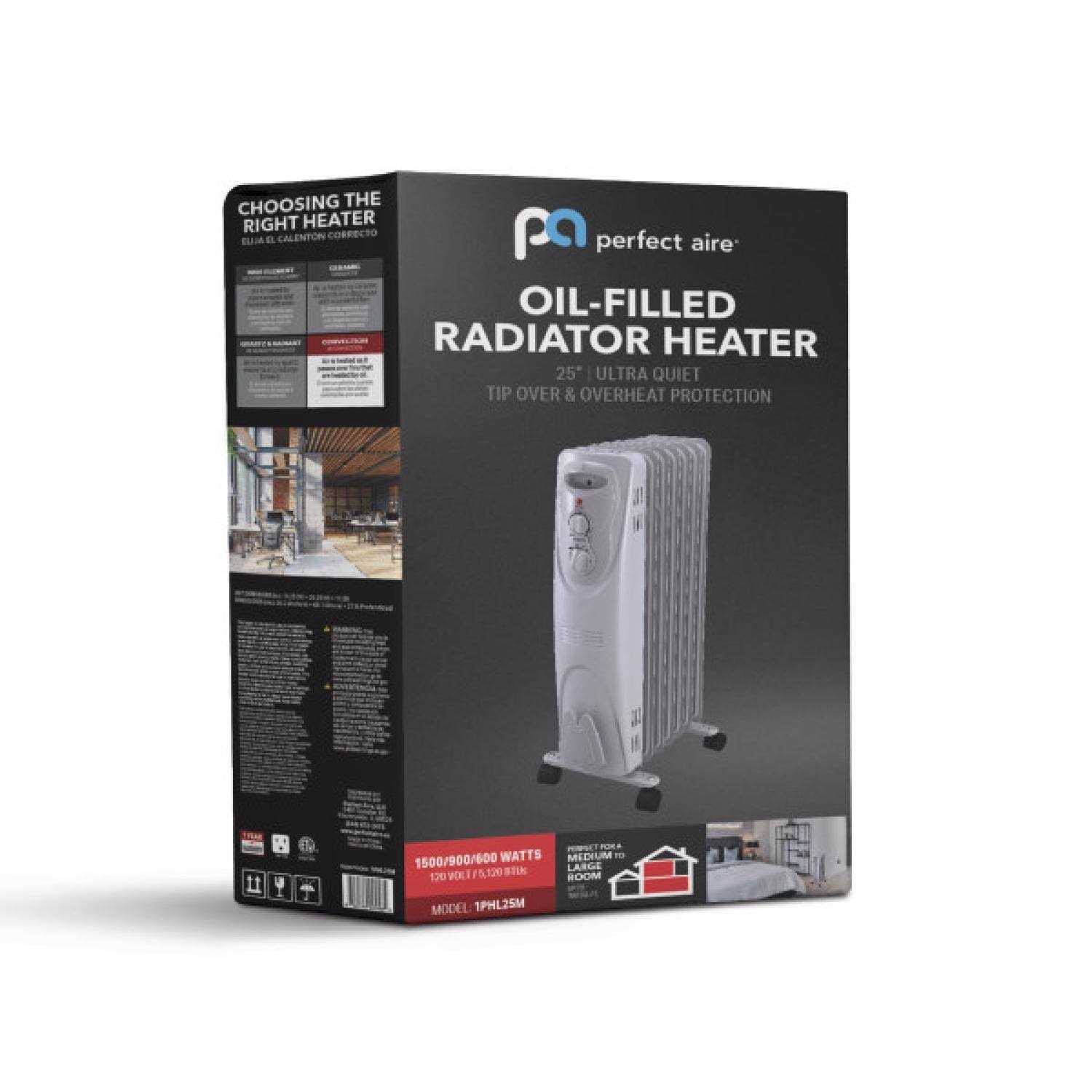 Perfect Aire 5120 Btu/h 160 sq ft Oil Filled Electric Heater 1PHL25M
