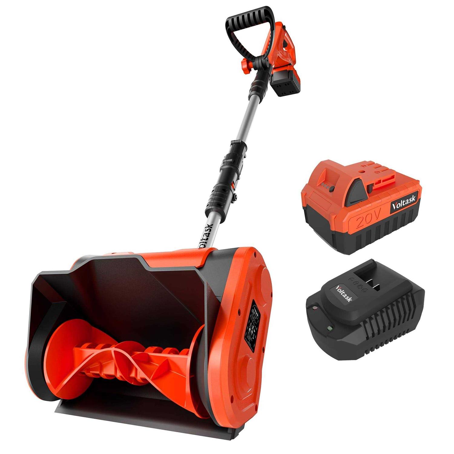 VOLTASK Cordless Snow Shovel 20V 10-Inch 4-Ah Cordless Snow Blower