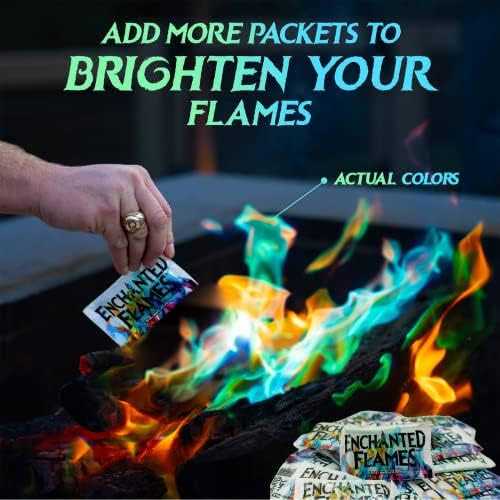 Enchanted Flames Pack Fire Changing Color Packets for Campfires, Fire Pits, and Outdoor Wood Fireplaces