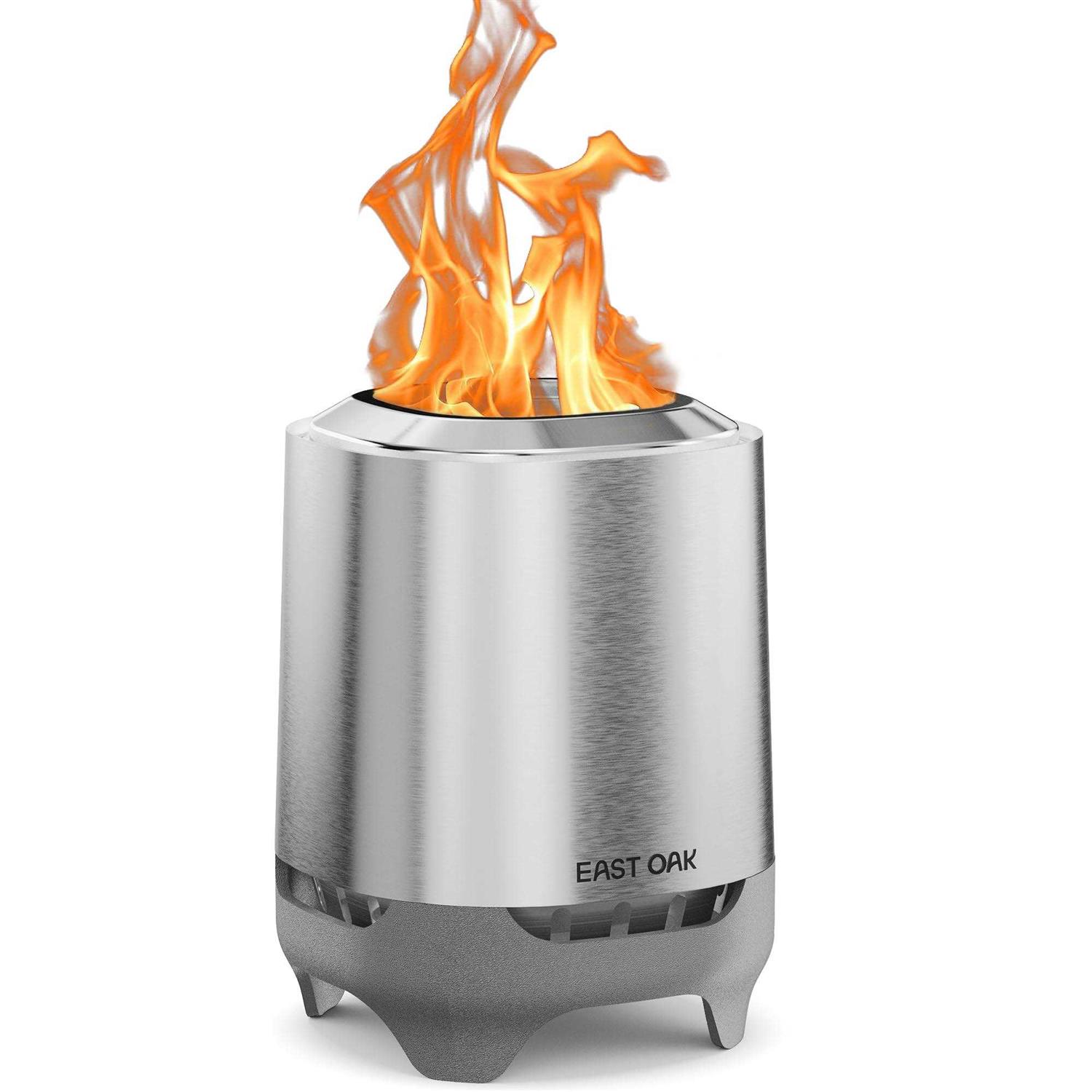 East OAK BRASA Mini Tabletop Fire Pit with Stand, for Patio and Outdoor Camping