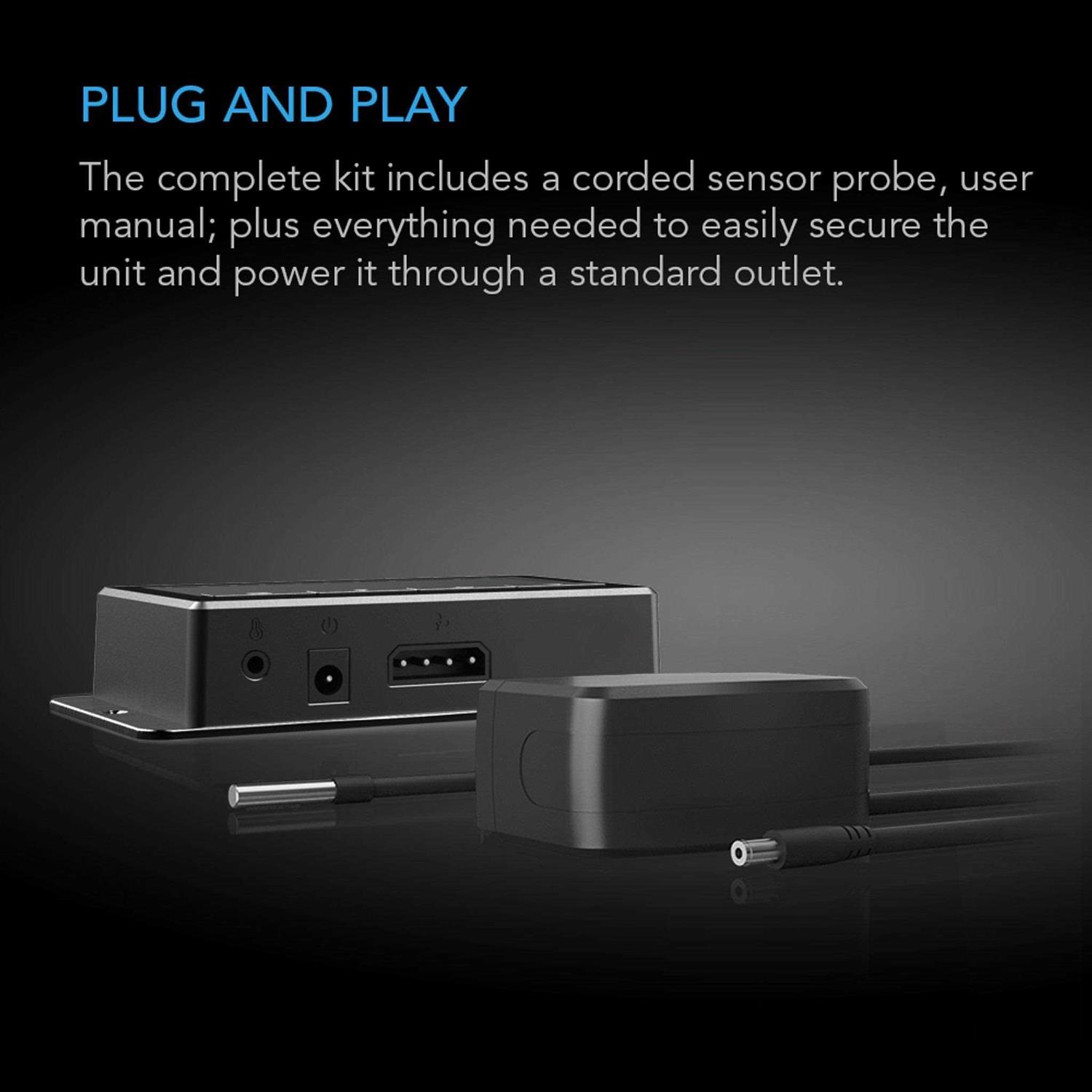 Ac Infinity Airblaze T14 Fireplace Blower Fan 14 with Temperature and Humidity Controller