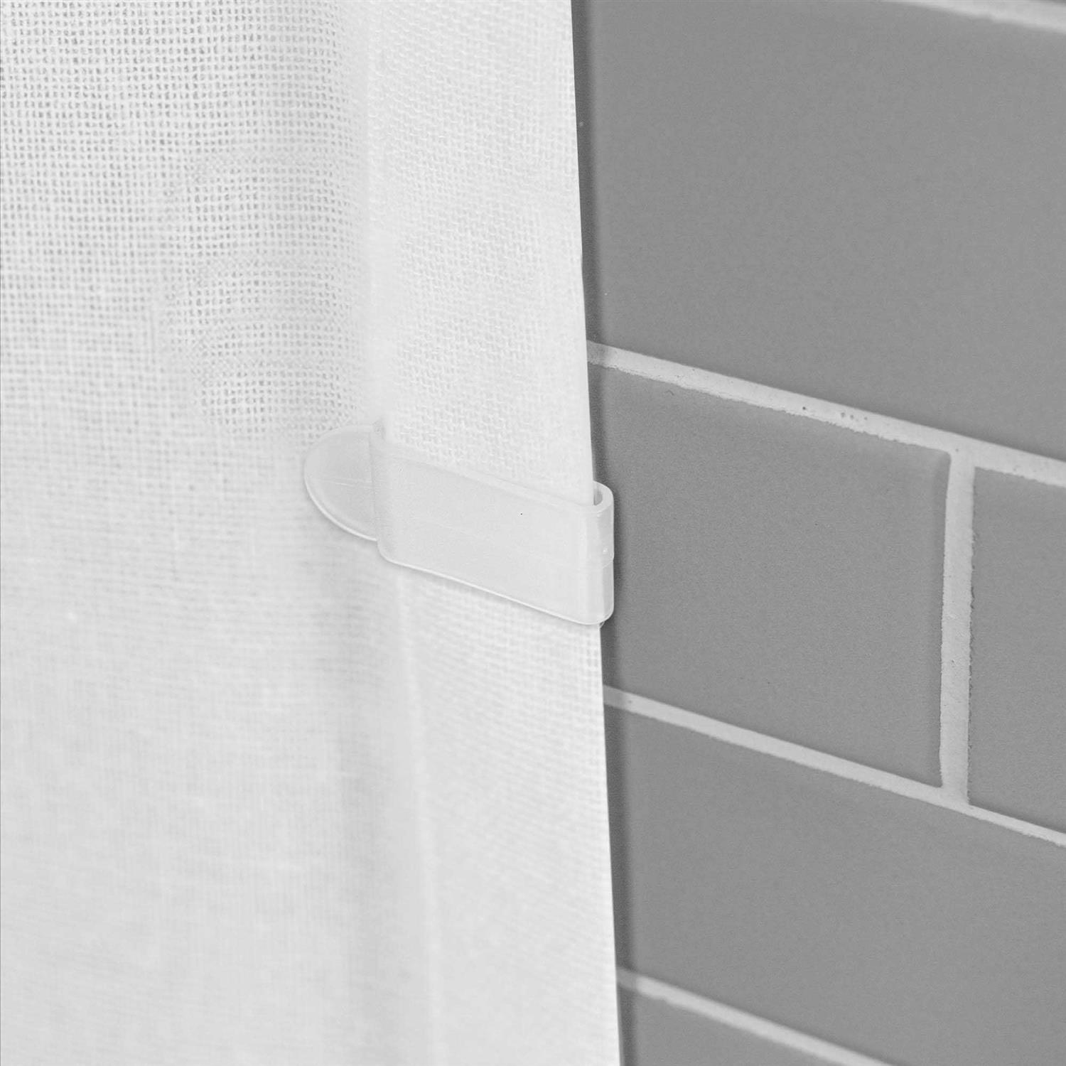 Zenna Home Recycled Cotton 100% Waterproof Fabric Shower Curtain Liner with Anti-Draft Clips