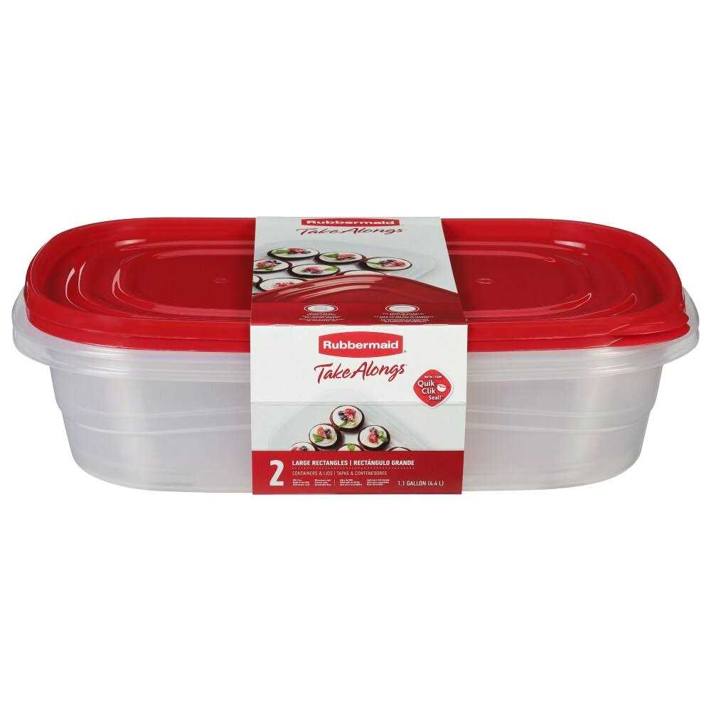 Rubbermaid TakeAlongs Food Storage Container – 1Gal 2pk, Red