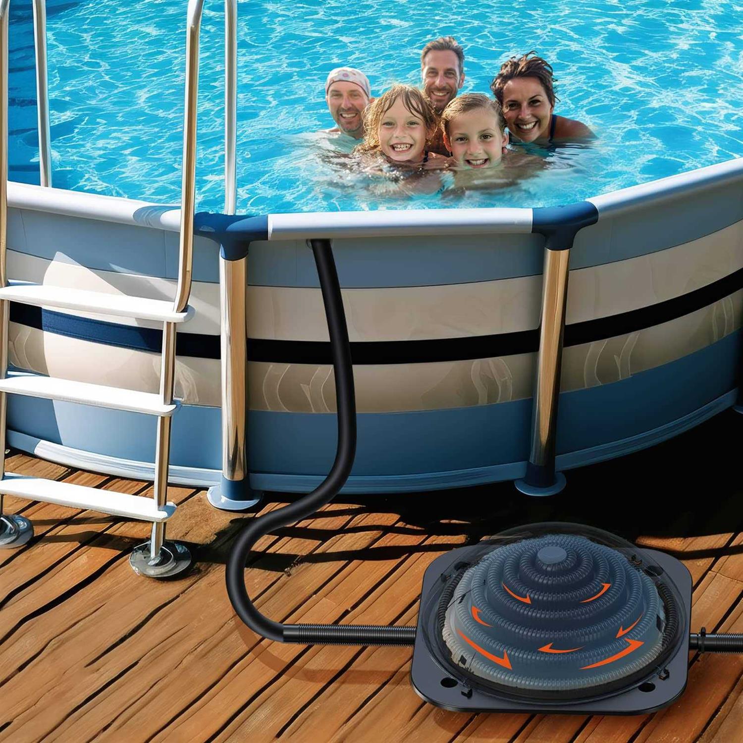 YiViKPE Solar Pool Heater for Above Ground Pool Inground Pool Warmer Equipment w/Leakproof Hose