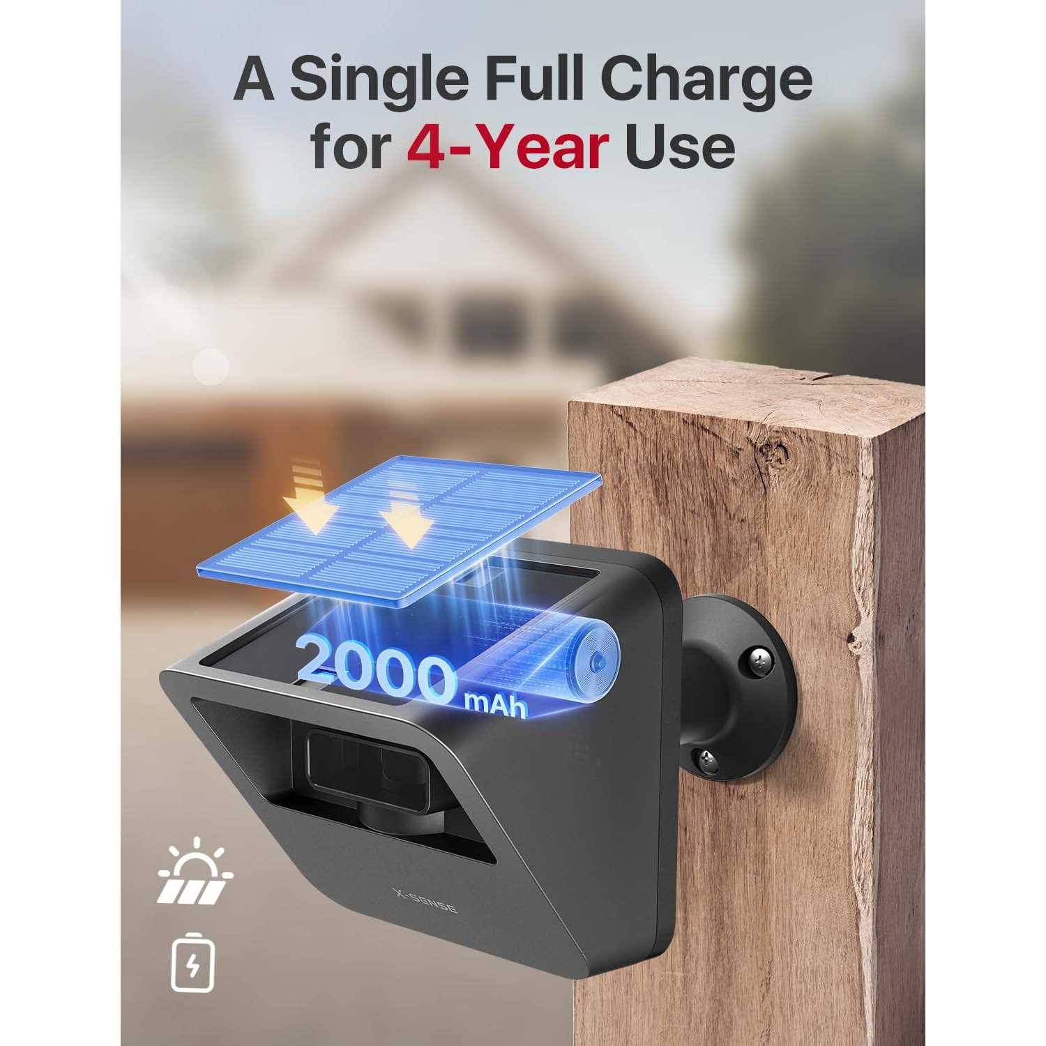 X-Sense Driveway Alarm Long Range Solar Powered Smart Driveway Alarm