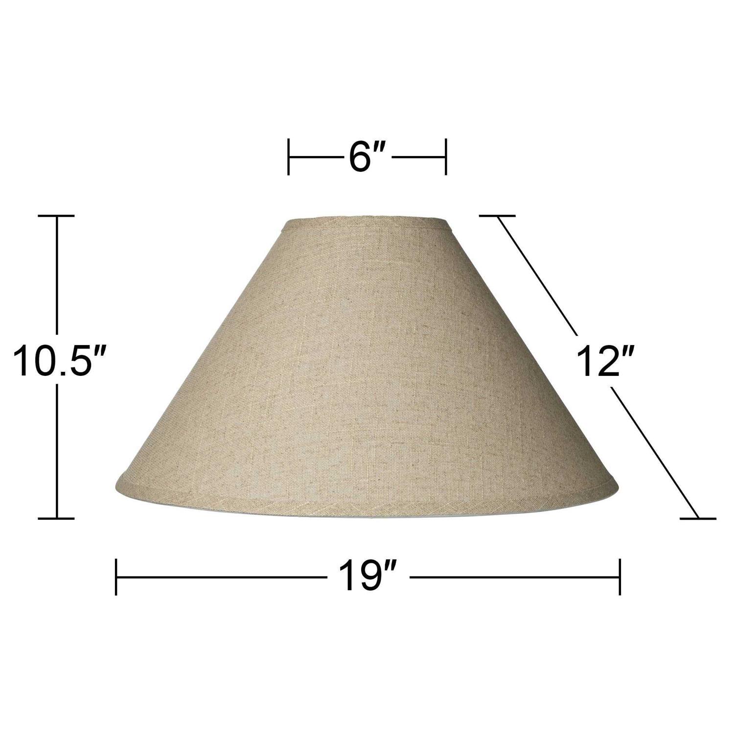 Springcrest Fine Burlap Empire Lamp Shade Top x Bottom x Slant Replacement with Harp and Finial