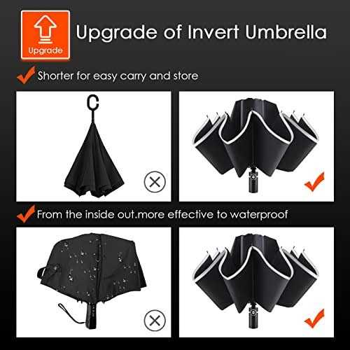 Bodyguard Inverted Umbrella Large Windproof Umbrellas for Rain & Sun