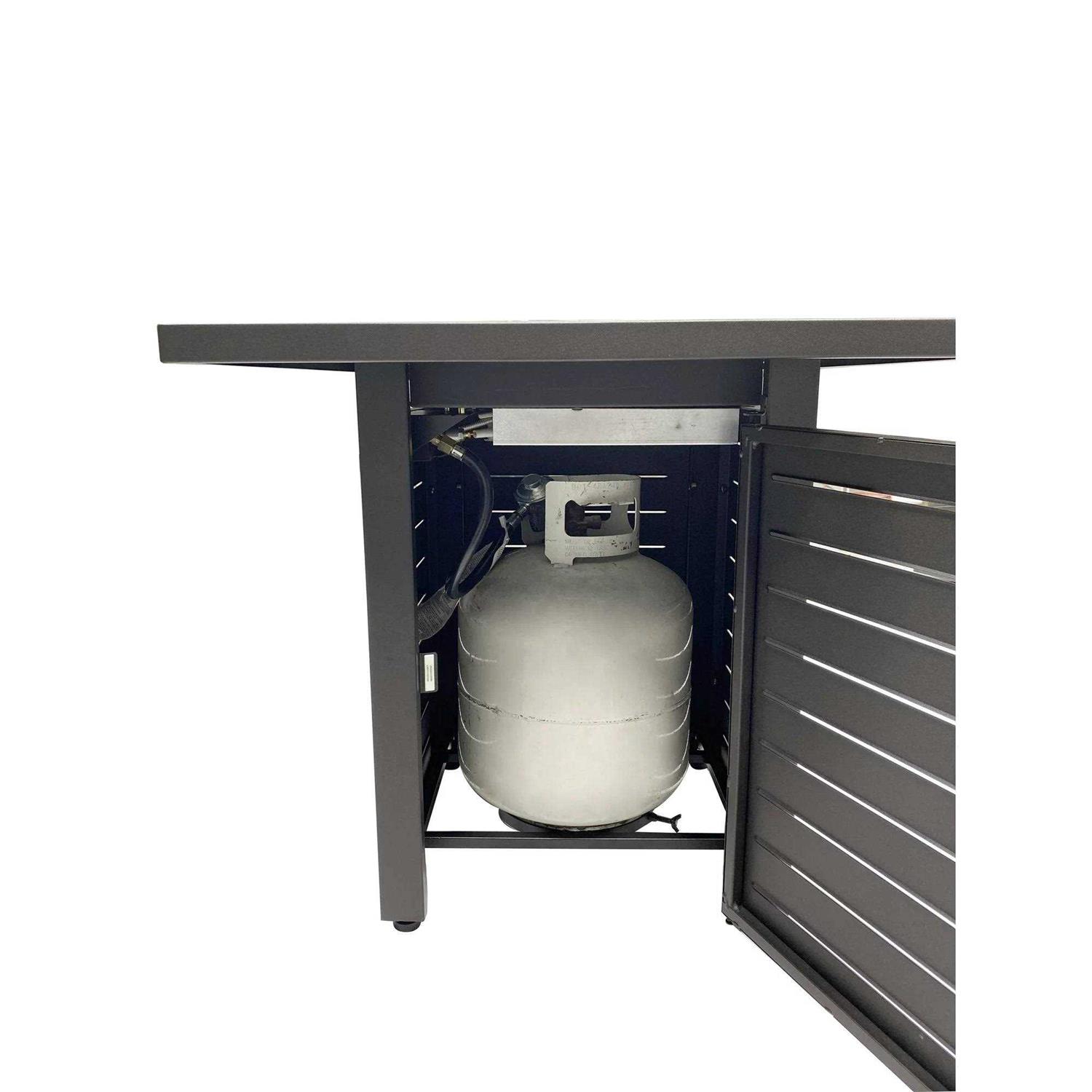 Mainstays 28 Square 50000 BTU Propane Gas Fire Pit Table Lava Rocks