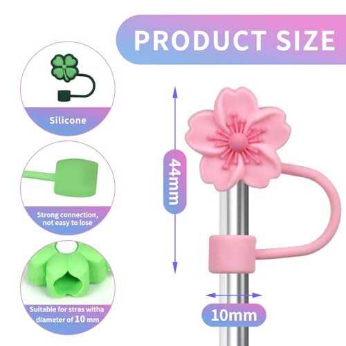FOATHII Straw Cover Compatible with stanley cup accessories Silicone Straw Topper fit for stanley 40 oz tumbler with handle