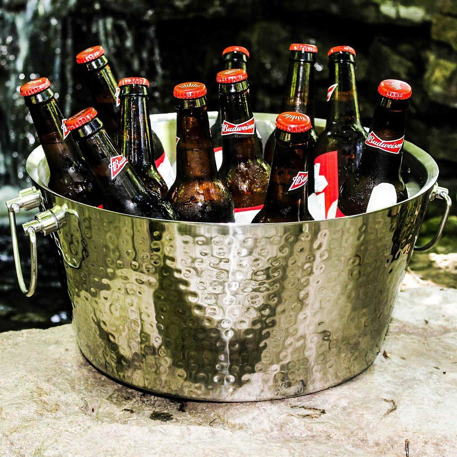 Brekx Stainless-Steel Beverage Tub, Double-Walled Insulated Anchored Bucket