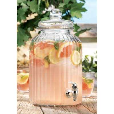 Home Essentials Ribbed Glass Beverage Dispenser