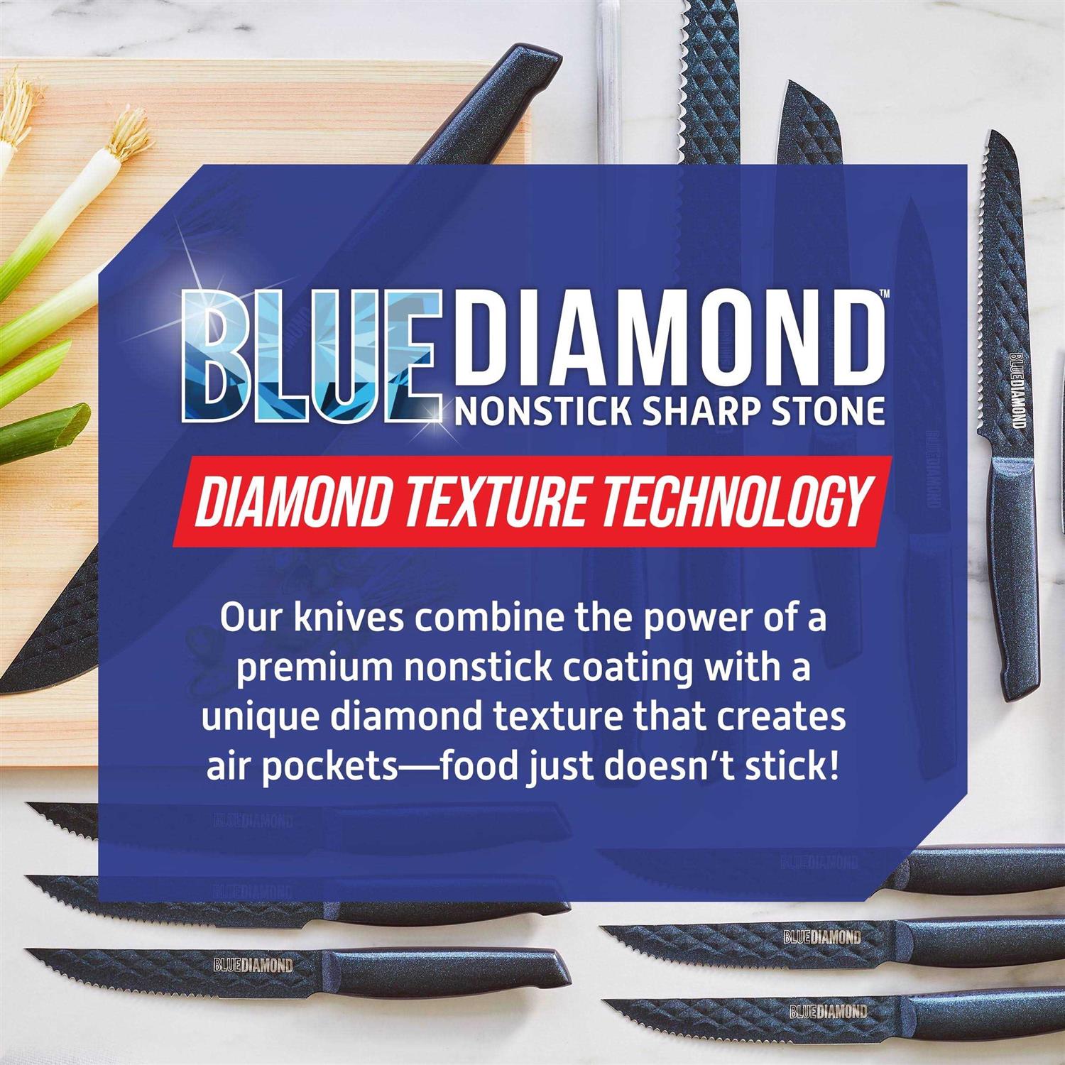 Blue Diamond Stainless Steel Cutlery 14 Piece Knife Block Set