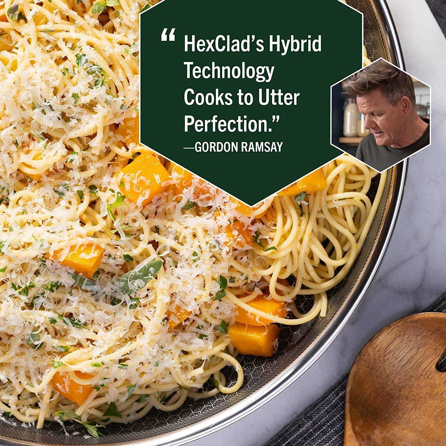 HexClad 6 Piece Hybrid Stainless Steel Cookware Pan Set 8 inch