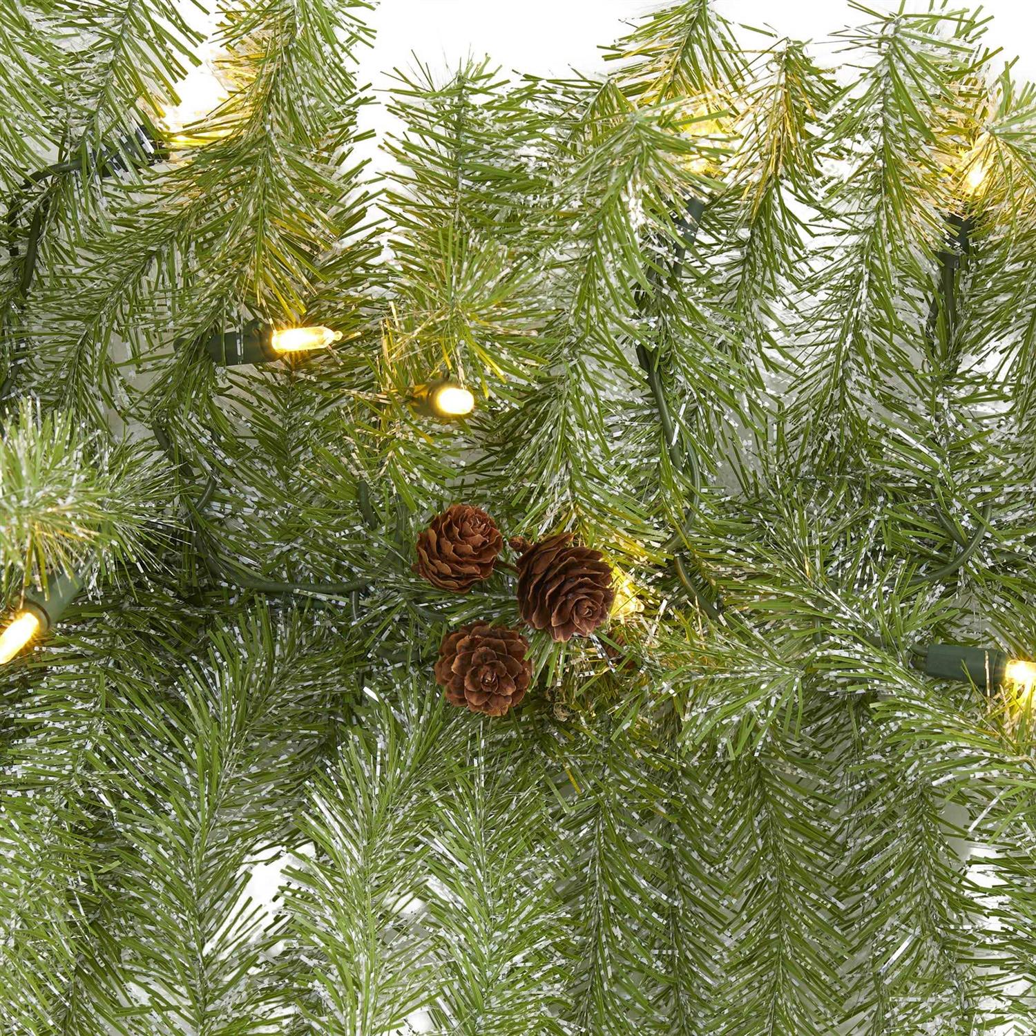 Christmas Pine Artificial Garland LED Lights Nearly Natural