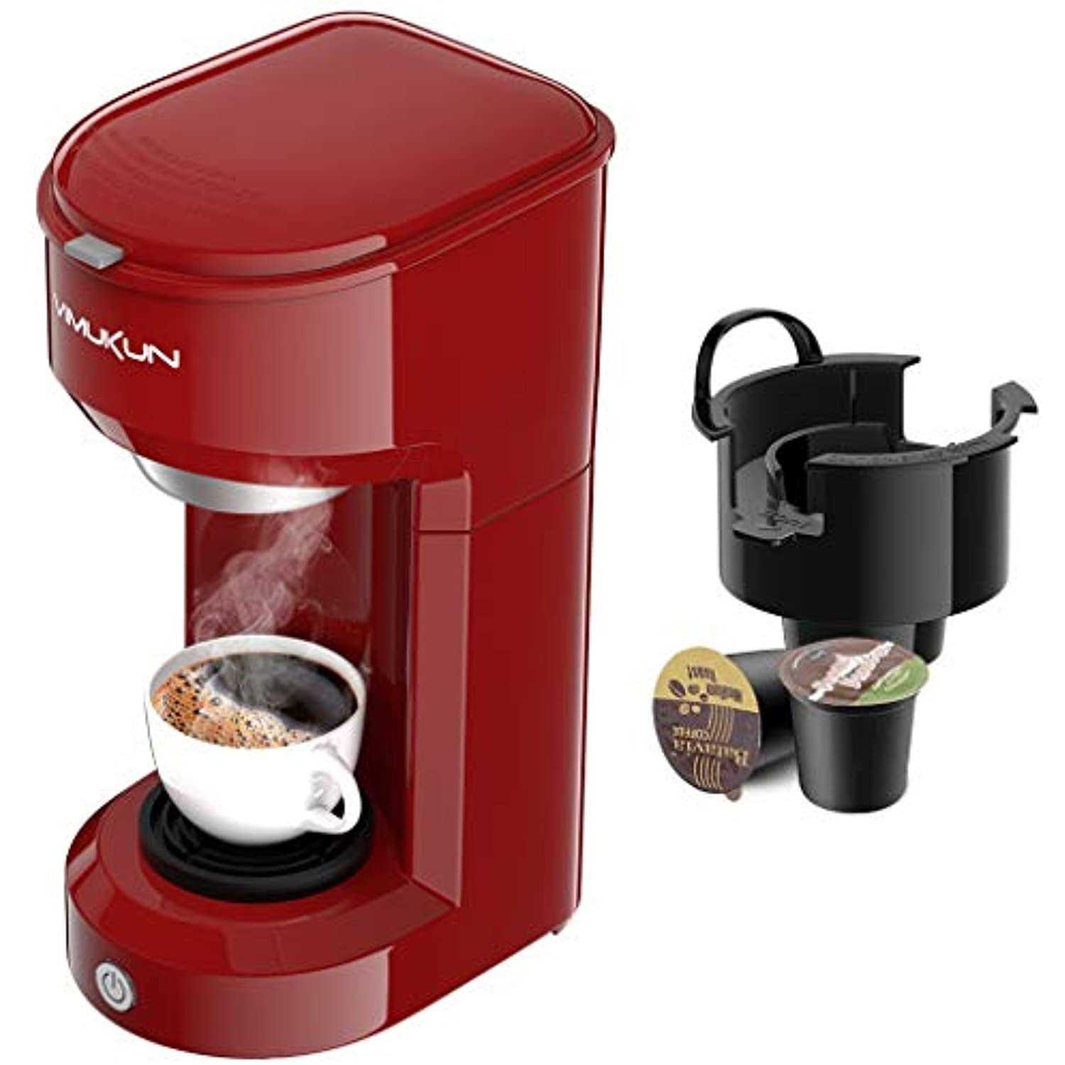Vimukun Single Serve Coffee Maker Instant Coffee Maker One cup compatible with K-cup Pods & Ground Coffee
