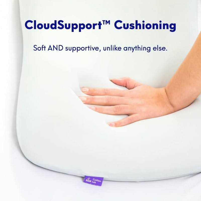 Cushion Lab Deep Sleep Pillow Patented Ergonomic Contour Design for Side & Back