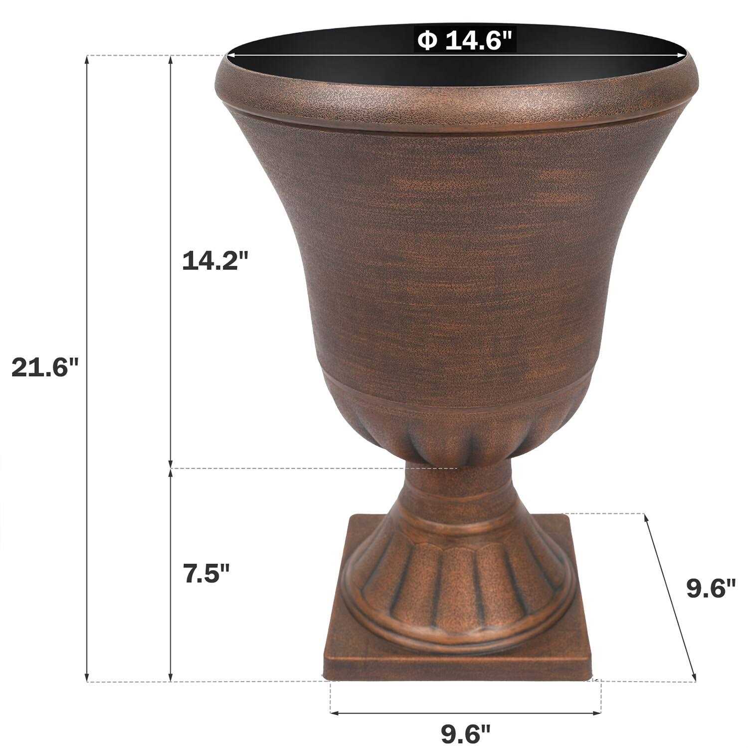 Worth Garden 15 in. x 22 Plastic Urn Planter