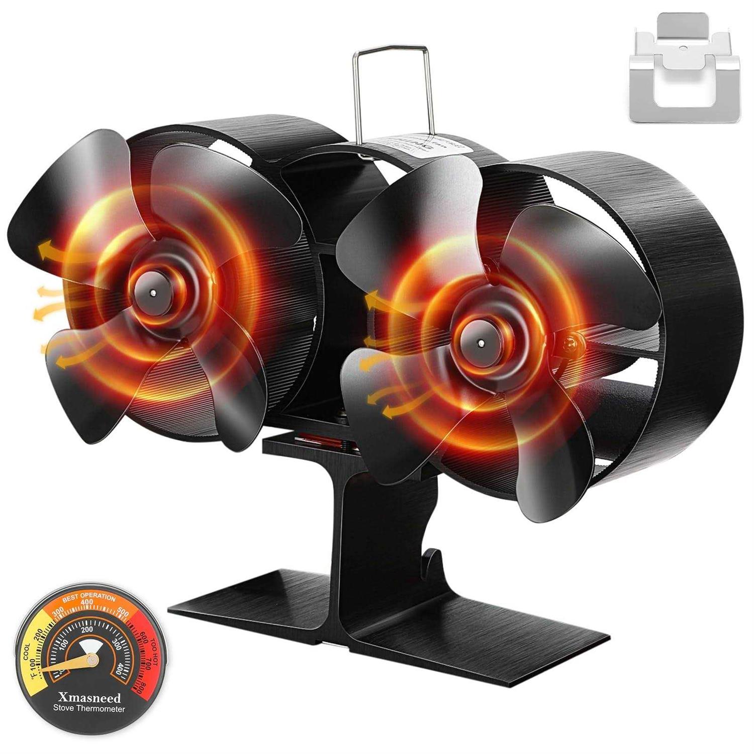 Xmasneed Wood Stove Fan Heat Powered 8 Blade Wood Burning Stove Fan for Buddy Heater