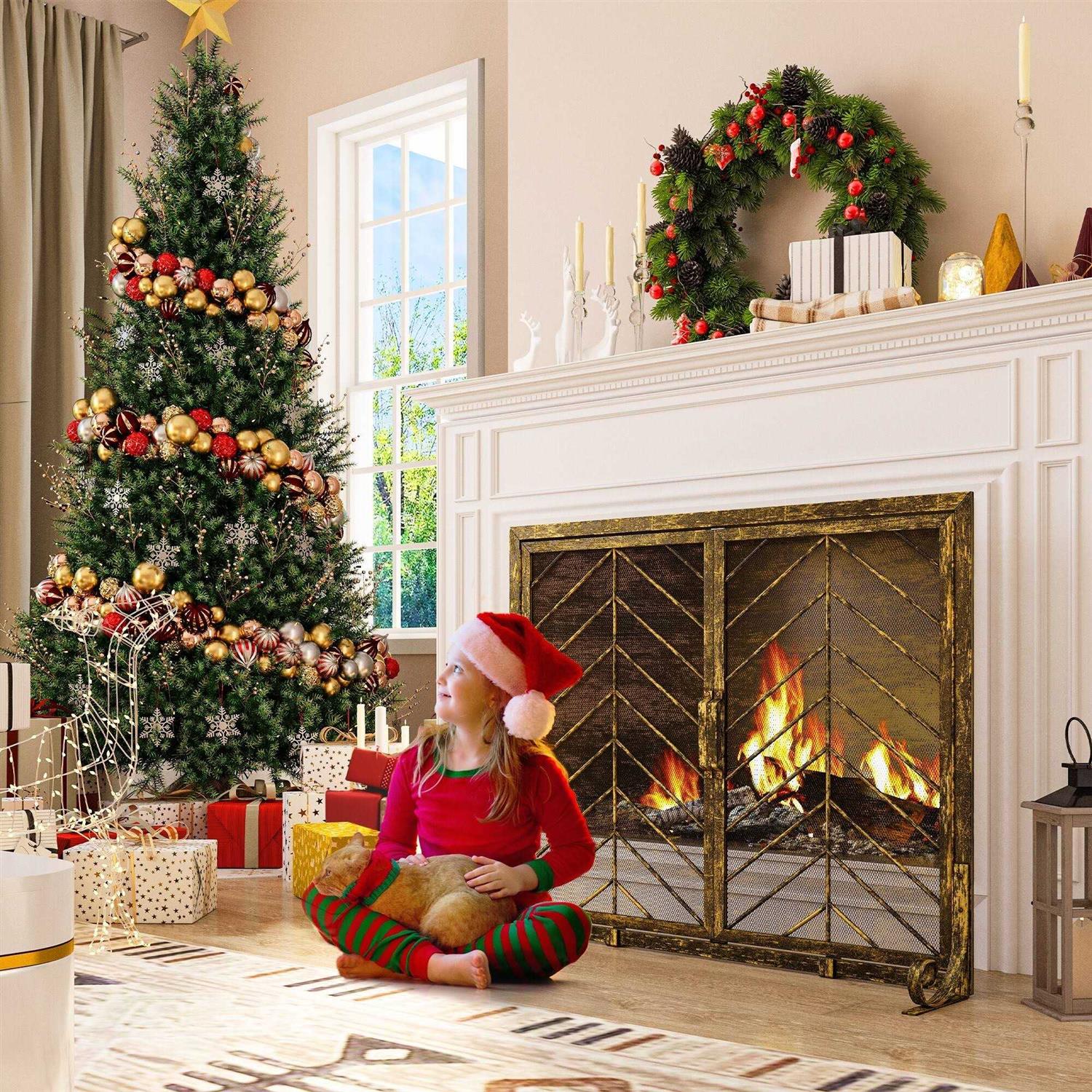 Modern Solid Wrought Iron Fireplace screen