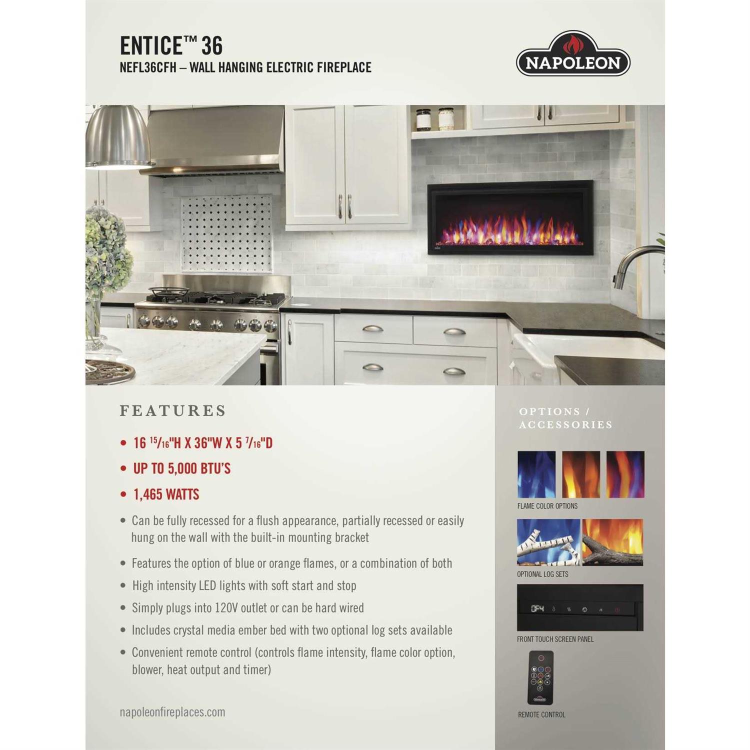 Napoleon Entice 36 Electric Fireplace