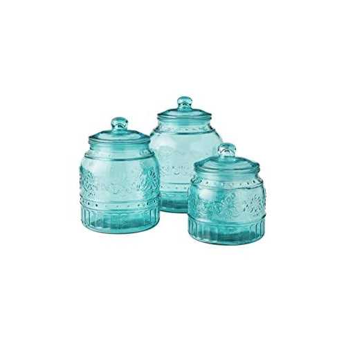The Pioneer Woman Cassie Glass Canister 3 Pc Set