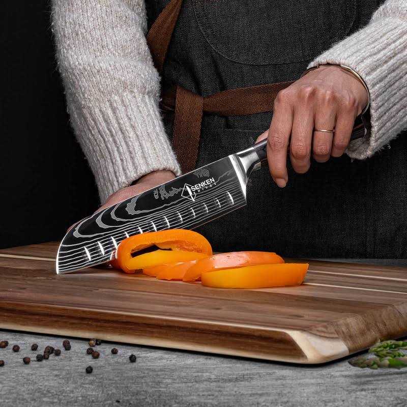 8-piece Premium Japanese Kitchen Knife Set with Laser Damascus Pattern