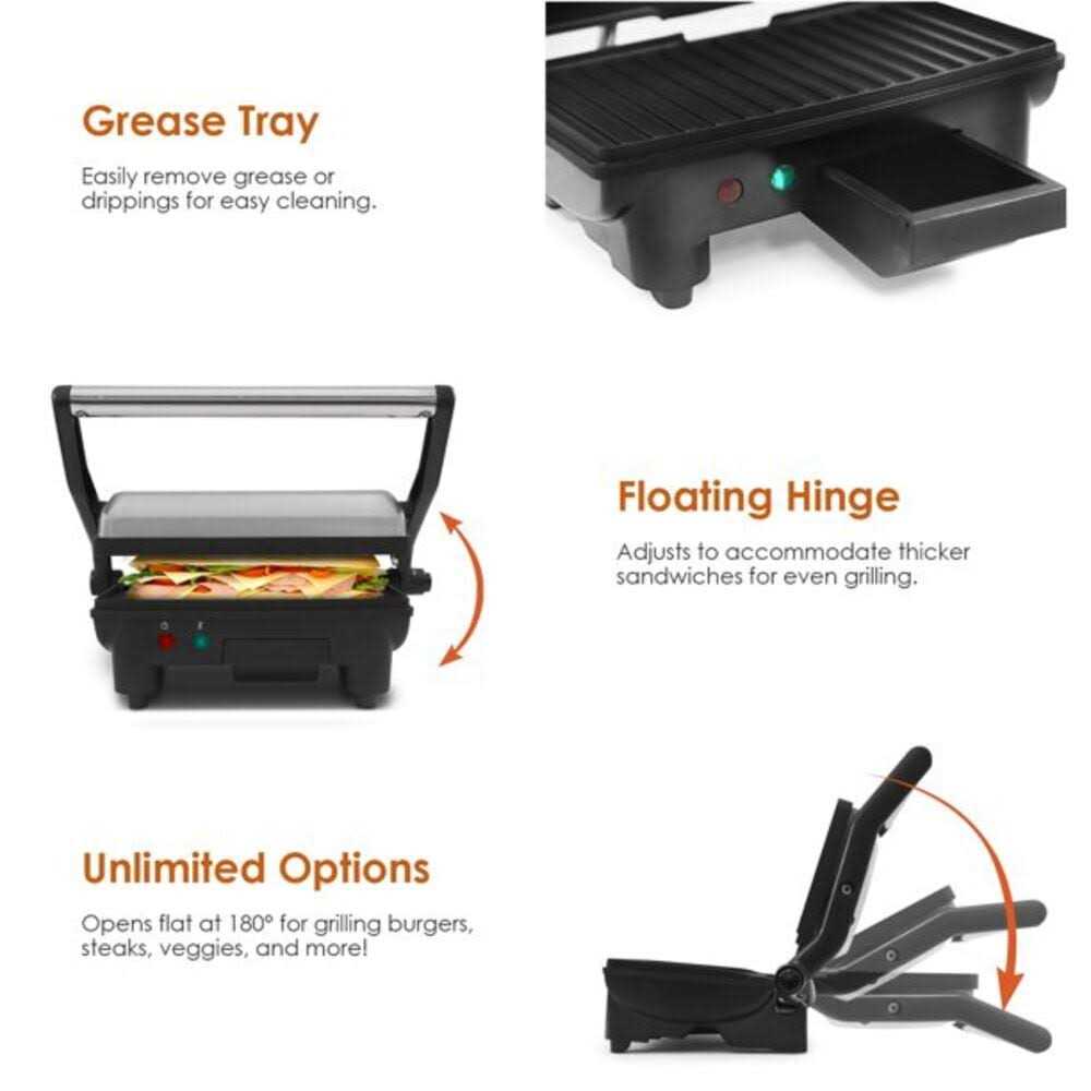 Elite Cuisine EPN-2976 3-in-1 Panini Press & Grill