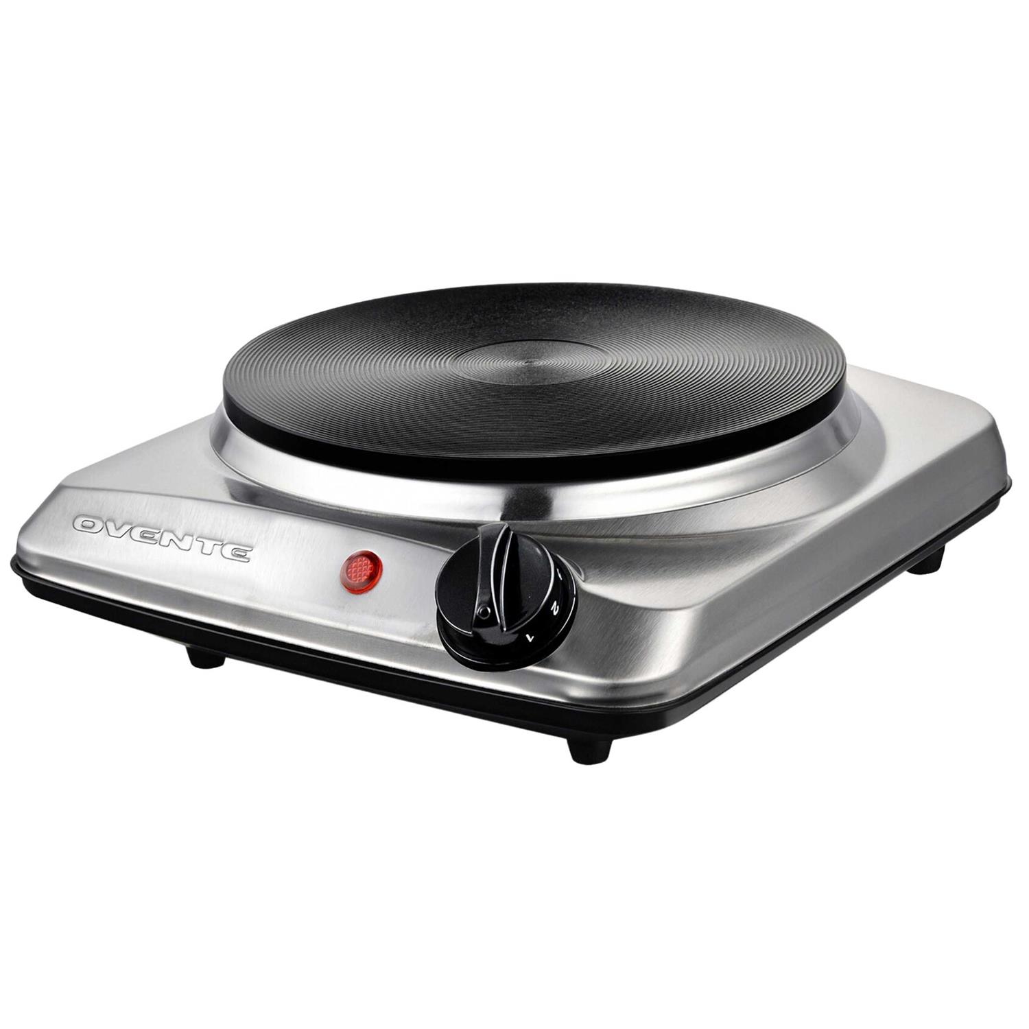 Ovente Electric Countertop Single Burner 1000w Cooktop with 7.25 Inch Cast Iron Hot Plate